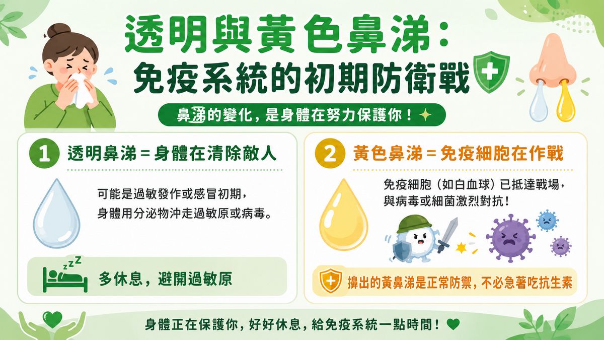 透明與黃色鼻涕：免疫系統的初期防衛戰