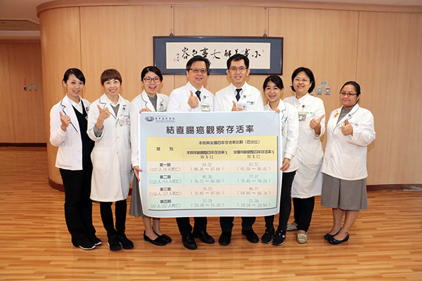 臺中慈濟醫院結直腸癌各期平均存活率 高逾全臺平均